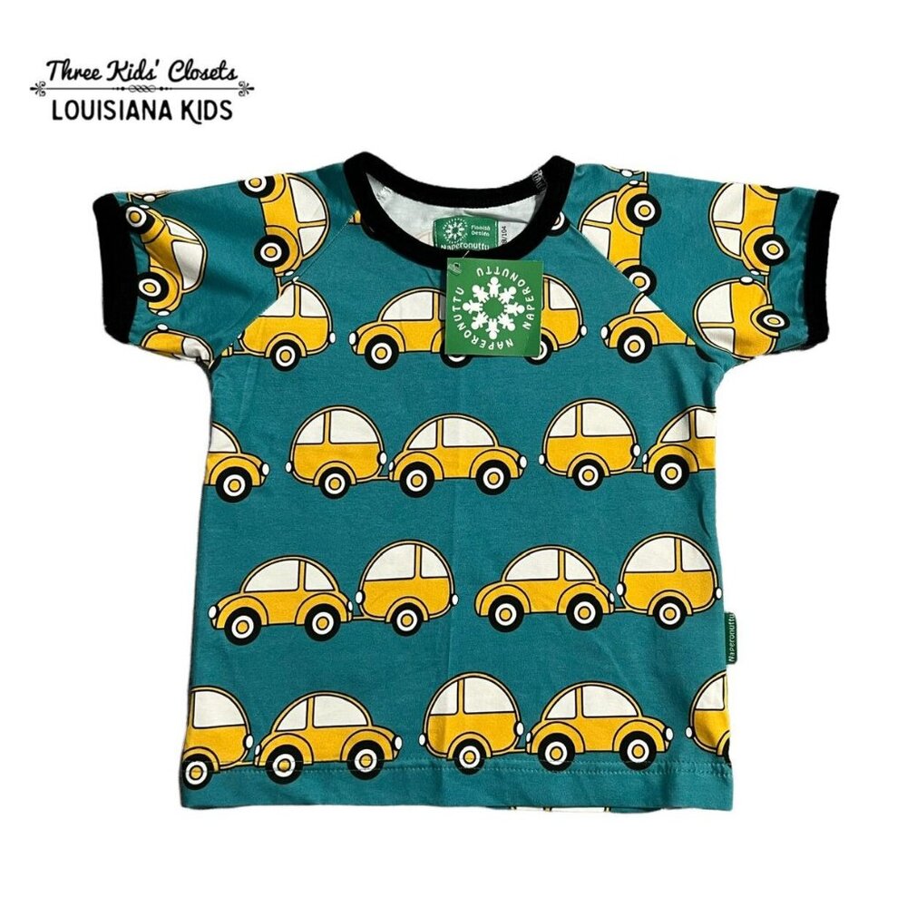 NEW Naperonuttu Sz 98/104 (3-4Y) Organic Cotton Caravan Buggy Car Shirt